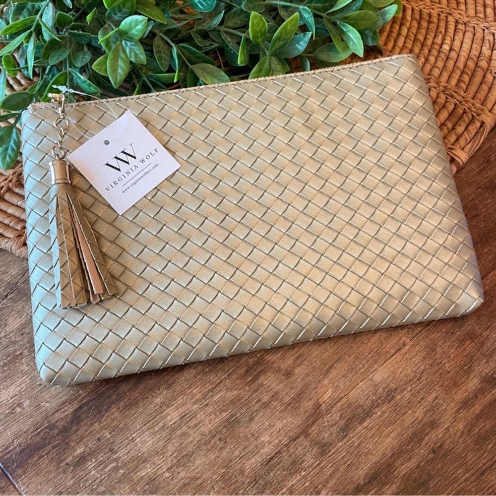 Gold Woven Clutch